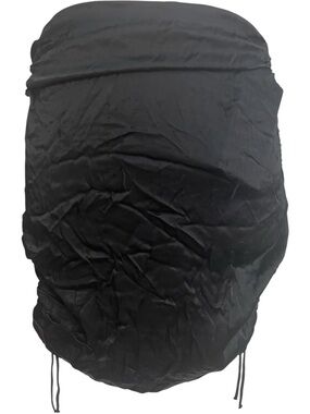 Zara Satin Ruched Bodycon Mini Skirt Black